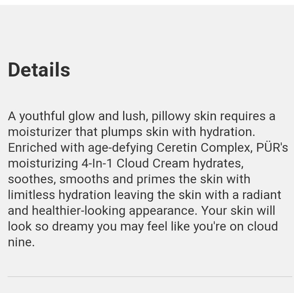 🟠 4 for $25 🟠 PUR 4-IN-1 CLOUD CREAM HYDRATING ESSENCE - Picture 3 of 7